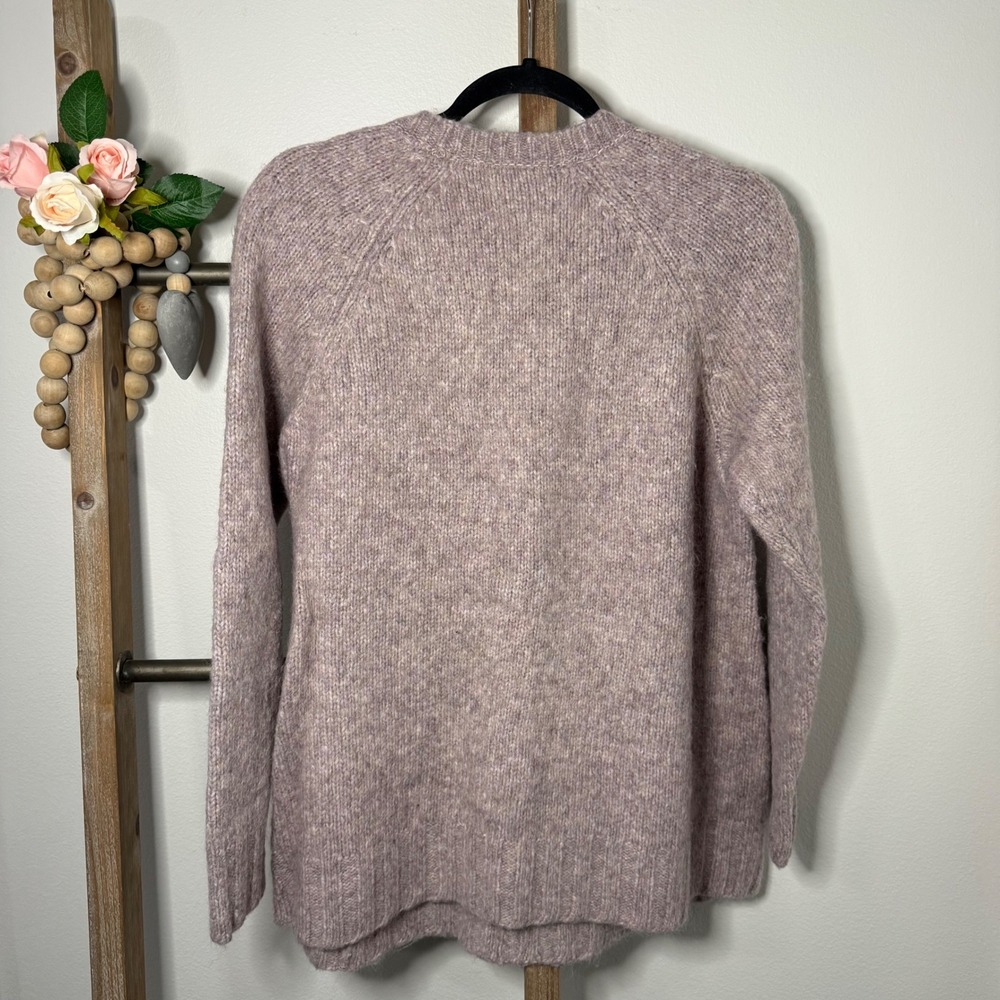 Pure Jill Womens Mauve Speckled Knit Raglan Sweater Textured Detail Size Medium - Picture 5 of 11